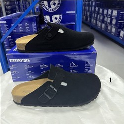 Тапочки унисекс из натуральной кожи и пробковой подошвой BIRKENSTOC*K
