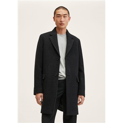 Abrigo lana reciclada espiga -  Hombre | MANGO OUTLET España