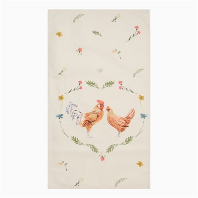 Полотенце Этель Hen love 40×73 см, 100% хлопок, саржа 190 г/м²