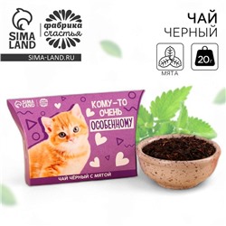 Чай подарочный чёрный «Особенному», вкус: мята, 20 г.