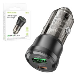 Автомобильный адаптер питания BOROFONE BZ25 PD 20W +QC3.0 (черный)