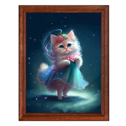 POSV-0384 Постер в рамке 17x23см Котёнок в платье