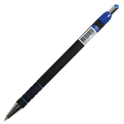Ручка шариковая автоматическая BRAUBERG "Office Style", СИНЯЯ, корпус черный, пишущий узел 0,5 мм, линия письма 0,3 мм, 144222