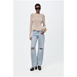 JEANS ZW COLLECTION WIDE LEG TIRO ALTO ROTOS
