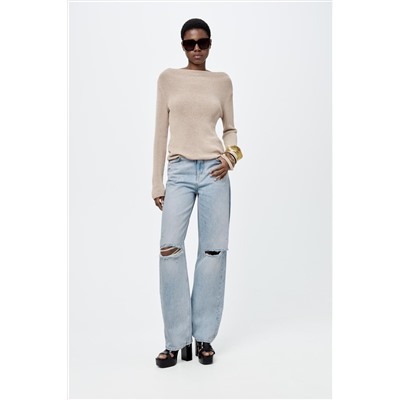 JEANS ZW COLLECTION WIDE LEG TIRO ALTO ROTOS