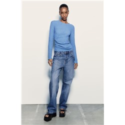 TEXTURED TOP WITH PLEATS