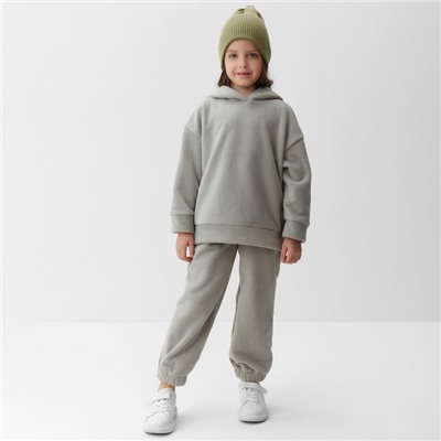 Костюм флисовый (худи и брюки) детский MINAKU: Fleece Soft, цвет графит, рост 116 см