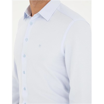 Голубая рубашка с длинным рукавом Astrululy Slim Fit рубашка