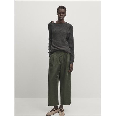 Pantalón doble pinza 100% lino
