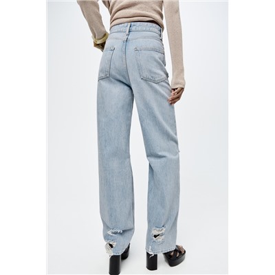 JEANS ZW COLLECTION WIDE LEG TIRO ALTO ROTOS