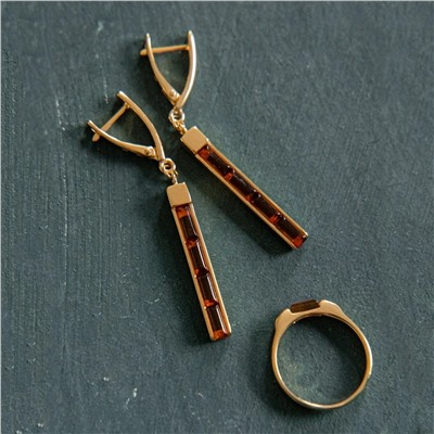 Серебряные серьги с янтарём E10003ZK