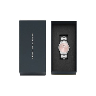 Reloj de cuarzo de acero Iconic Link - 32 mm - Plateado y rosa