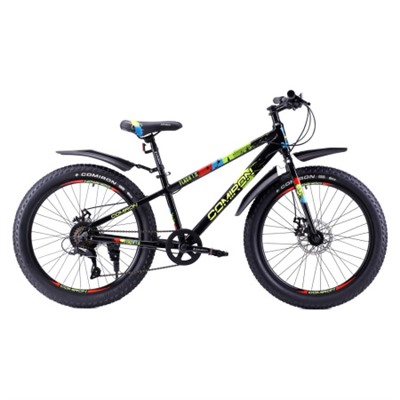 Велосипед 24"x3.0 рама 13" 7sp COMIRON FLASH полуфэт ригид чёрный