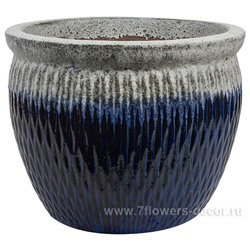 Кашпо Nobilis Marco "Cobalt blue Ribs Jar" (керамика), D64хН53 см