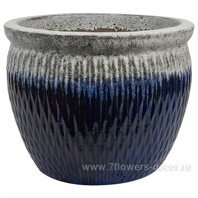 Кашпо Nobilis Marco "Cobalt blue Ribs Jar" (керамика), D64хН53 см