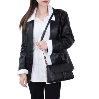 Женская кожаная сумка FG-8377 BLACK