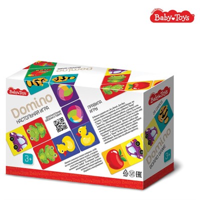 Настольная игра Домино детское с картинками, АССОРТИ, BABY TOYS