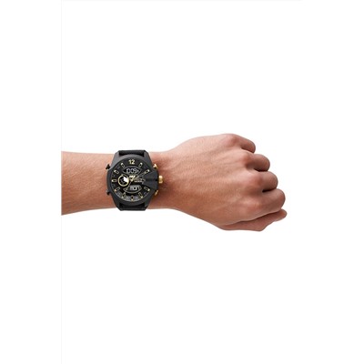 Reloj de cuarzo de nailon y silicona - Negro y dorado
