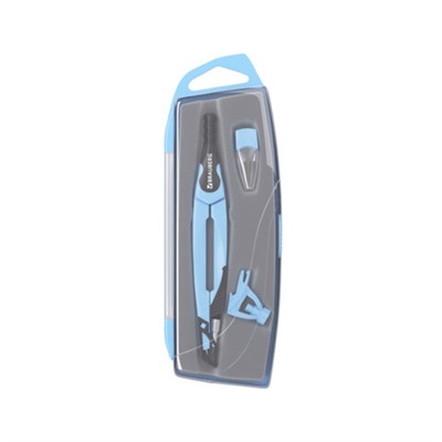 Готовальня BRAUBERG ULTRA, 3 предмета: циркуль 135 мм, запасной грифель, насадка, аквамариновый цвет, 210822