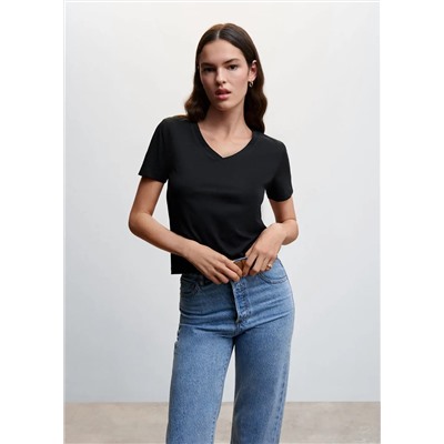 Camiseta básica algodón -  Mujer | MANGO OUTLET España