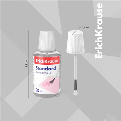 Клей канцелярский ErichKrause Standard, 20 мл, с кисточкой