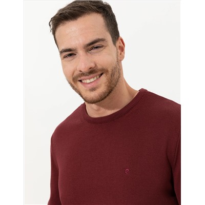 Bordeaux Slim Fit Bicycle Neck Basic Knitwear Казах