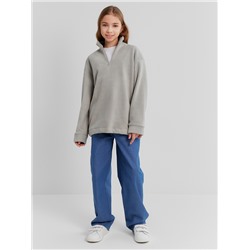 Свитшот флисовый детский MINAKU: Fleece Soft, цвет серый, рост 158 см
