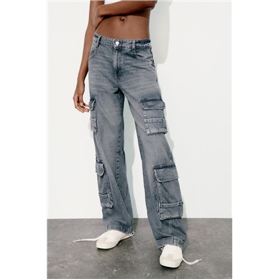 JEANS TRF CARGO TIRO MEDIO