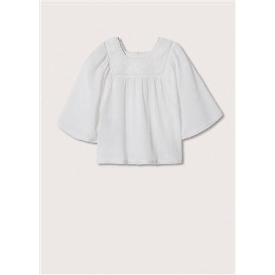 Blusa algodón bordados -  Niña | MANGO OUTLET España
