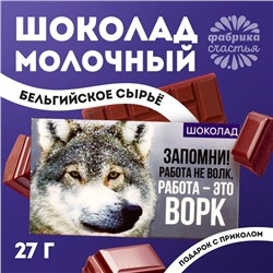 Шоколад молочный «Волк», 27 г.