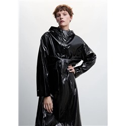 Parka charol capucha -  Mujer | MANGO OUTLET España