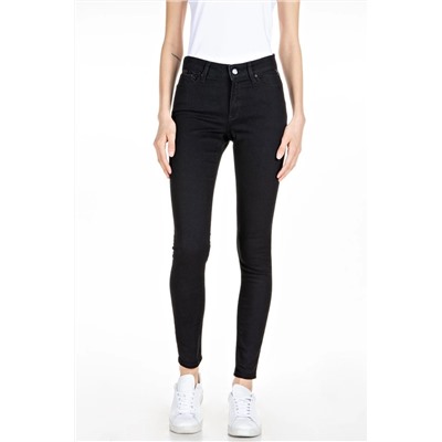 Vaquero skinny fit de tiro alto Luzien - Negro