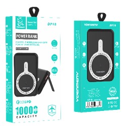 Портативный аккумулятор DENMEN DP18 10000 mAh PD 20W magnetic wireless (черный)