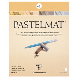 Альбом для пастели, 12л., 240*300мм, на склейке Clairefontaine "Pastelmat", 360г/м2, бархат, цв. блок