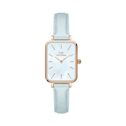 Reloj de cuarzo de piel, nácar y chapado en oro rosa - Celeste