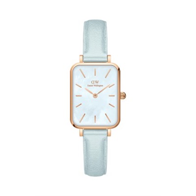 Reloj de cuarzo de piel, nácar y chapado en oro rosa - Celeste