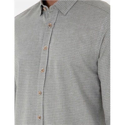 Open Khaki Slim Fit рубашка с длинным рукавом