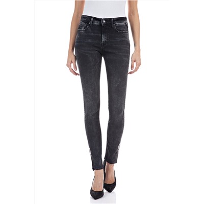 Vaquero skinny fit de tiro alto Luzien - Gris oscuro