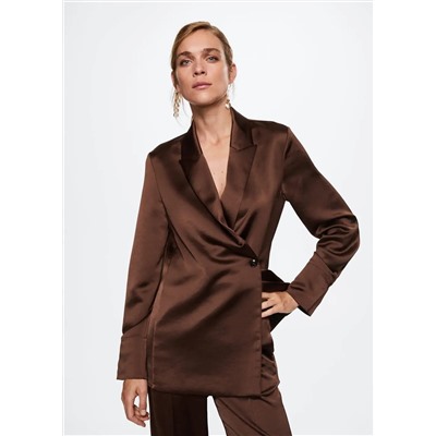 Americana satinada cruzada -  Mujer | MANGO OUTLET España
