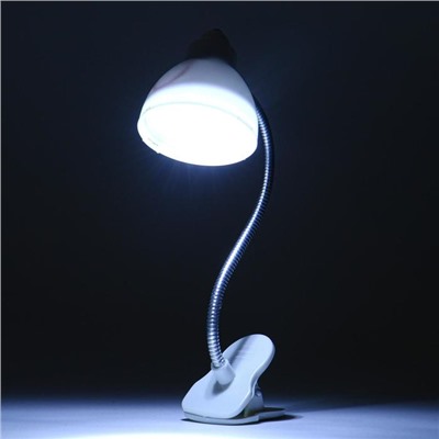 Фонарик для чтения книг на прищепке 2 LED, батарейка AG13, h-20 см, d-4 см