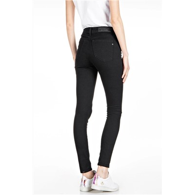 Vaquero skinny fit de tiro alto Luzien - Negro