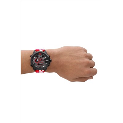 Reloj digital de piel - Cronógrafo - Rojo y negro