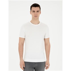 Белый Slim Fit Bike Yaka Triko T -For
