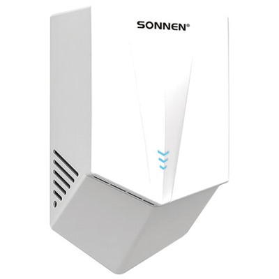 Сушилка для рук ВЫСОКОСКОРОСТНАЯ SONNEN K2022B, 1300Вт, 150м/с, IPX1, 72дБ, белая, пластиковый корпус, 607192
