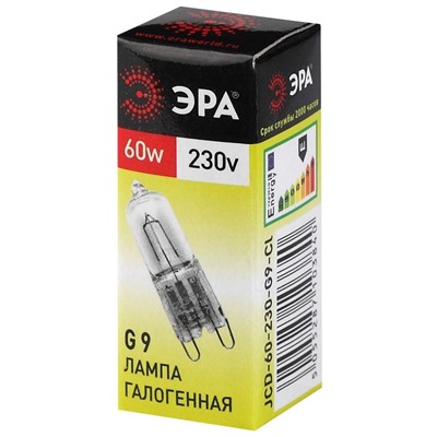 Нарушена упаковка.   Галогенная лампа G9 60W 3000К (теплый) Эра G9-JCD-60-230V-CL () C0027370