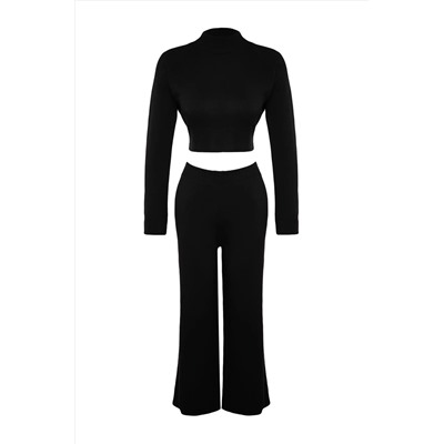 Black Crop Basic Triko Alt-Upper Team Twoaw24au00024