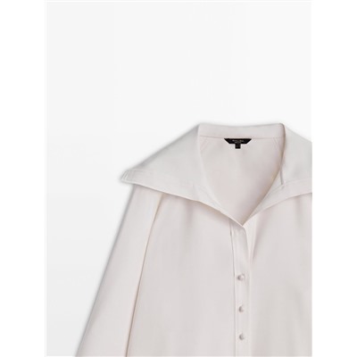Camisa cuello volumen botones cerámica