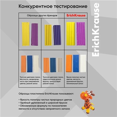Пластилин 6 цветов, 96 г, ErichKrause Basic, в картонной упаковке