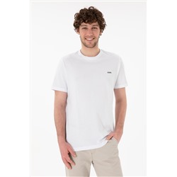 Мужская регулярная посадка велосипеда neckle white basic t -hish urd