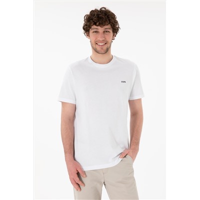 Мужская регулярная посадка велосипеда neckle white basic t -hish urd